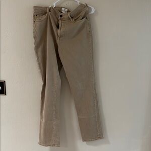 Mutual Weave Tan Straight-Leg Jeans